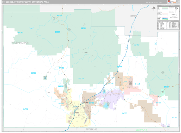St. George Metro Area Wall Map